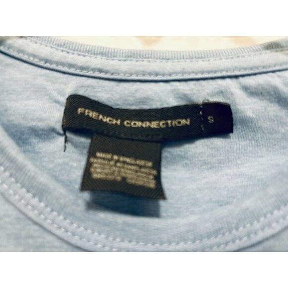 Women's Small French Connection Pale Blue Cotton t-shirt - Picture 3 of 7